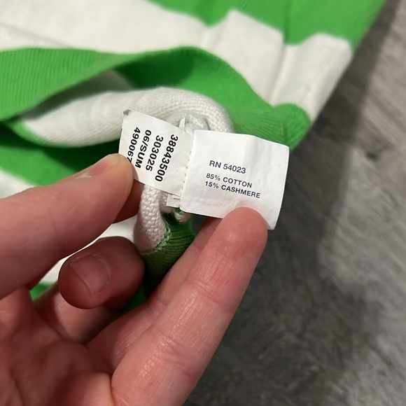 Gap Crewneck Chunky Green & White Stripe Sweater Women’s Size XS Stretch - Picture 7 of 11